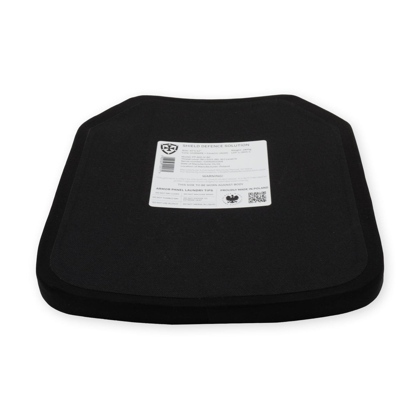 10"x12" Single Curve SAPI Front Plate - Ceramic (AlO) - Shield Defence Solution