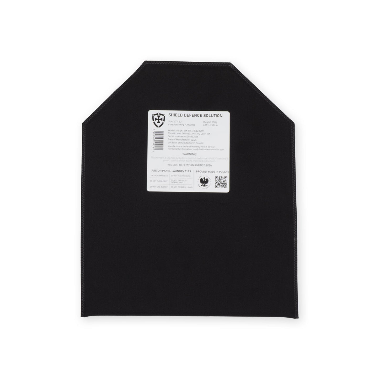 10"x12" Soft Armor Insert Panels SAPI | Front & Back Protection - Shield Defence Solution