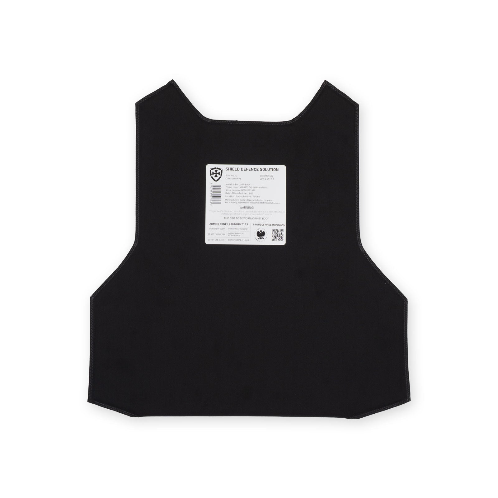 Cataphract CIBV1 Soft Armor Inserts – Front & Back Protection Set - Shield Defence Solution