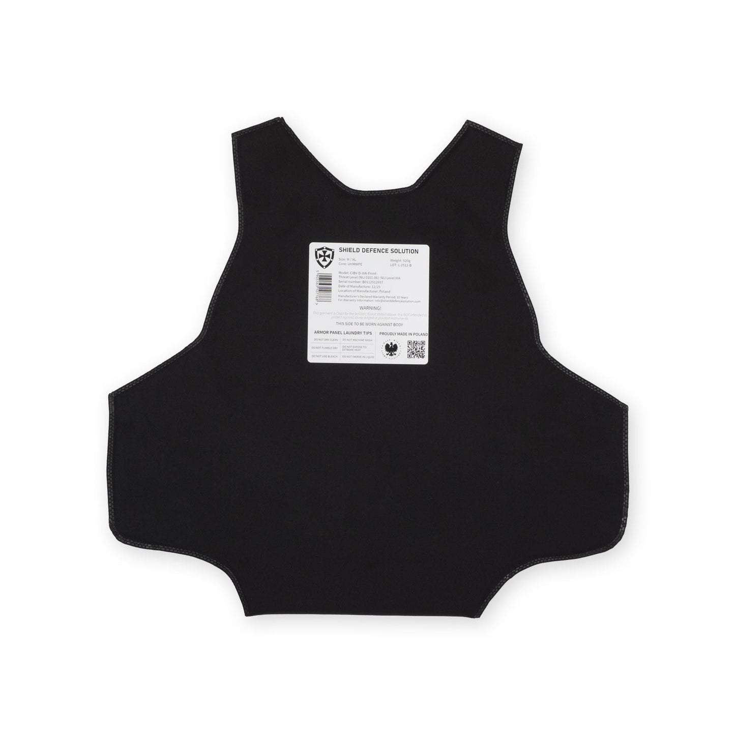 Cataphract CIBV1 Soft Armor Inserts – Front & Back Protection Set - Shield Defence Solution